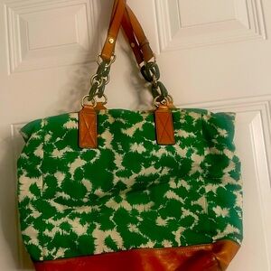 MILLY Women’s, bag, green fabric and leather